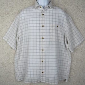 Islander* Men's Short Sleeve Button Down Single‎ Chest Pocket Shirt~ Size Large